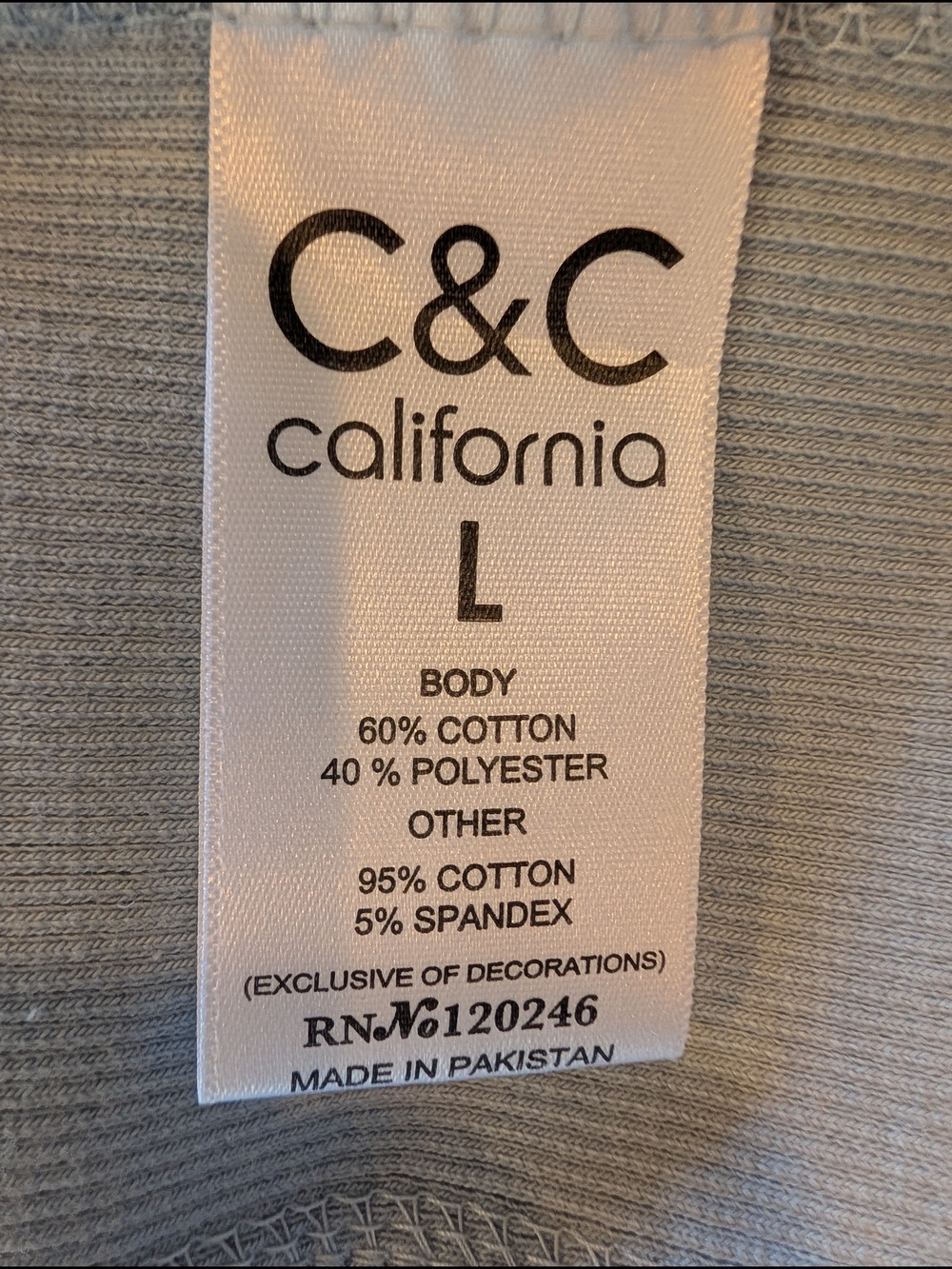 C&C California Pale Blue Waffle V-Neck Long Sleeve Top - Picture 3 of 13